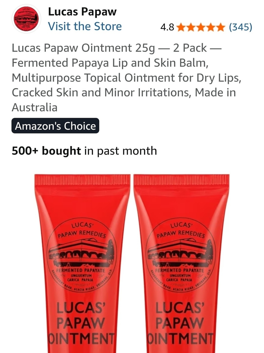 Lucas' Papaw Ointment Multipurpose Balm - Red